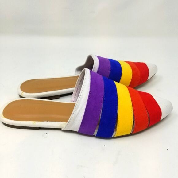 Bamboo NEW Colorful Slip On Mules Multicolor Comfortable Women's Size 8 1\2 - Picture 1 of 7